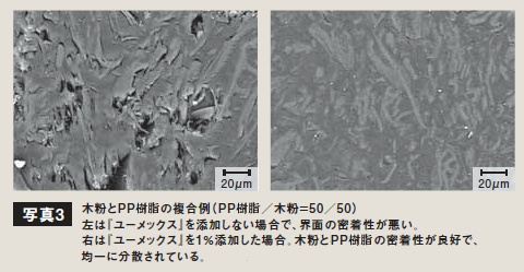 写真3：木粉とPP樹脂の複合例